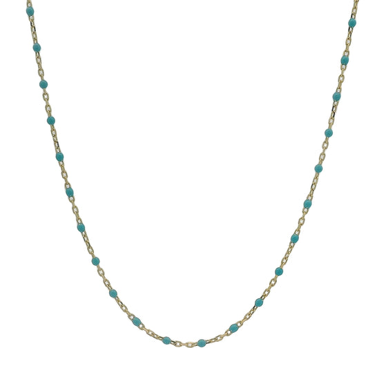 14k Darling Bead Necklace Dark Blue