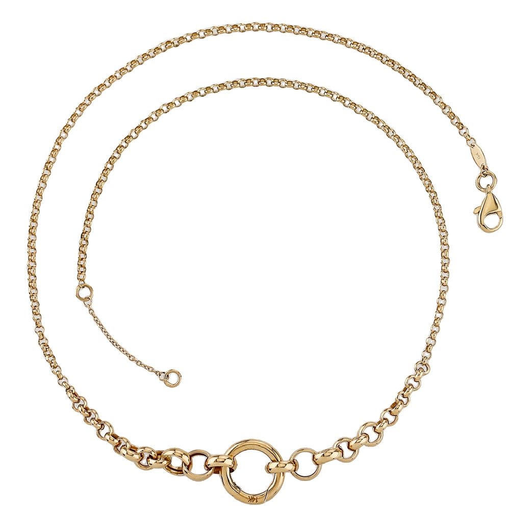 14K Gold Double-Strand Oval Link Necklace