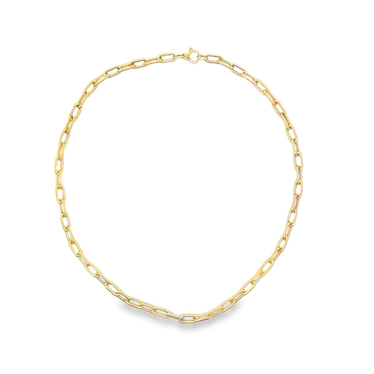 14K Gold Polished Oval Link Necklace