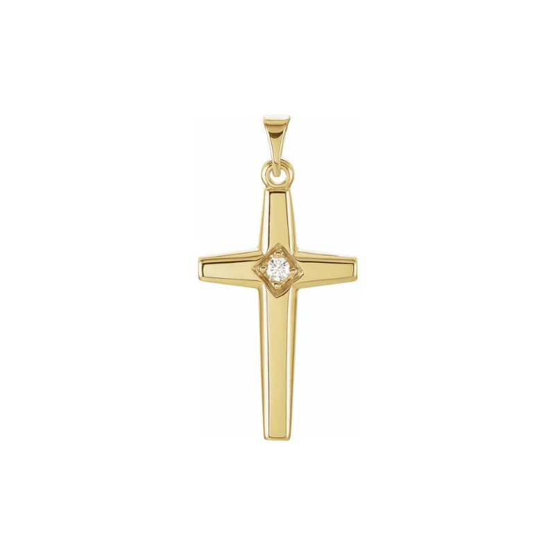 Tapered Diamond Cross Charm