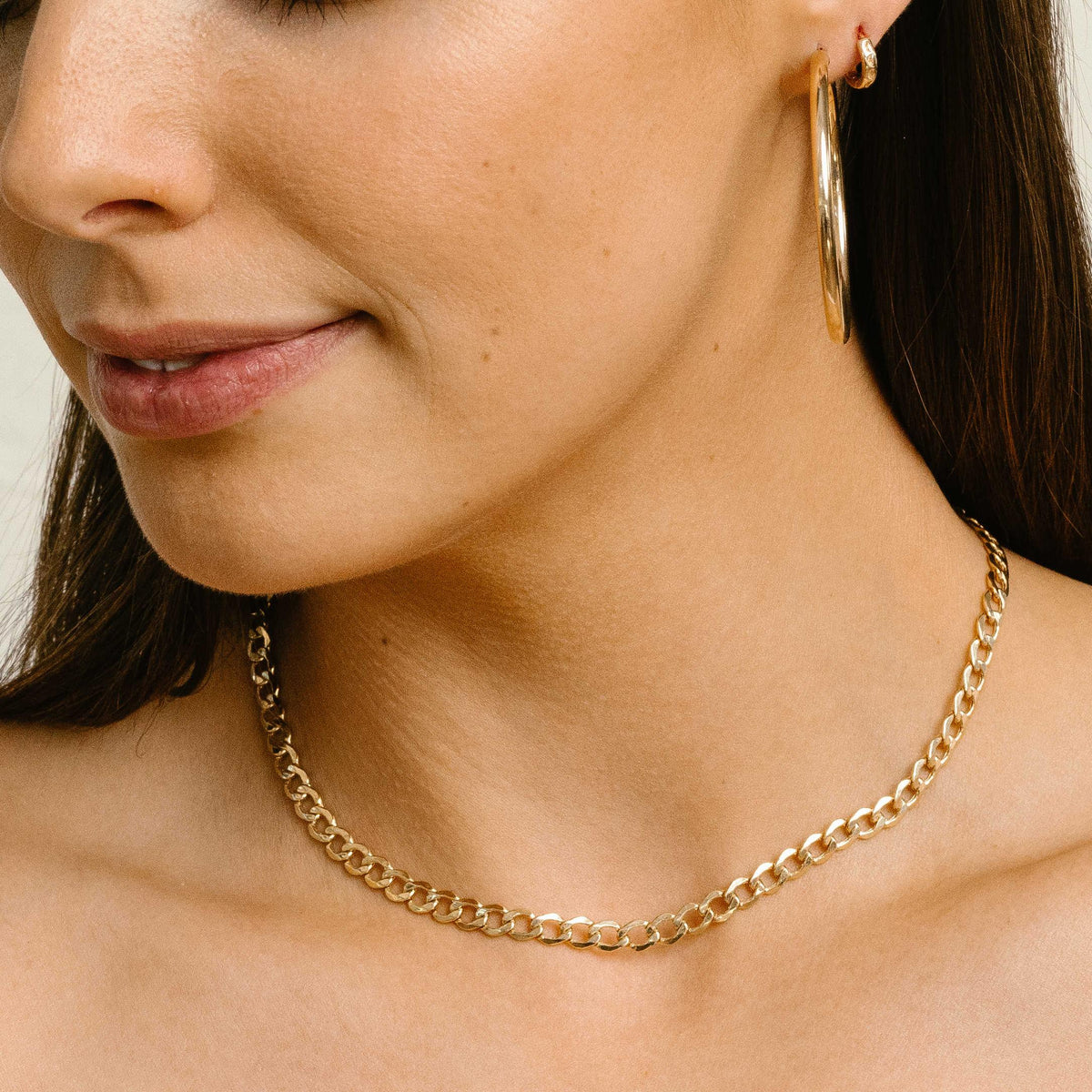 Capri Curb Chain Necklace II - Kinn 16