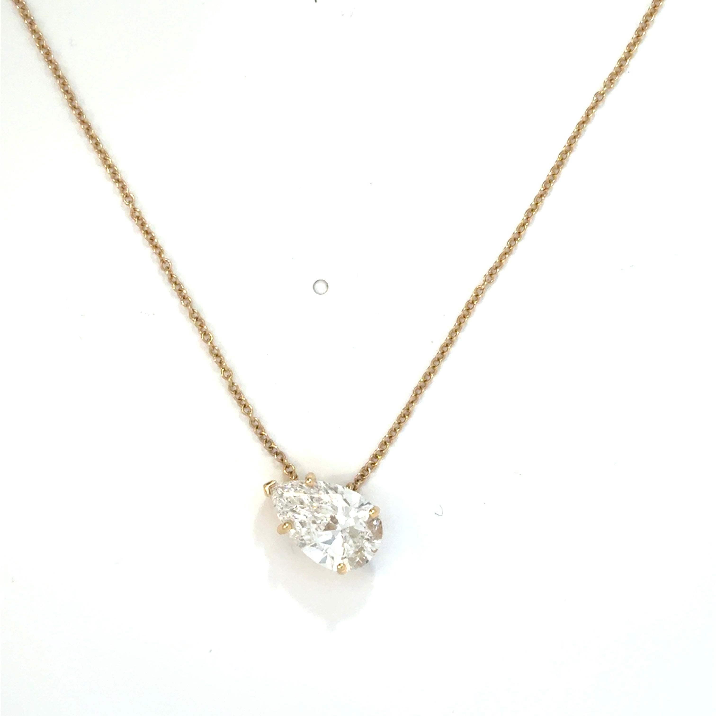 Pear Cut Diamond Necklace