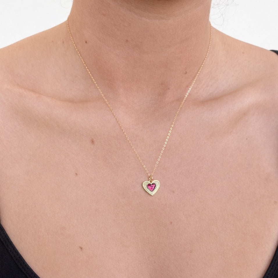 Red Flame Heart Charm