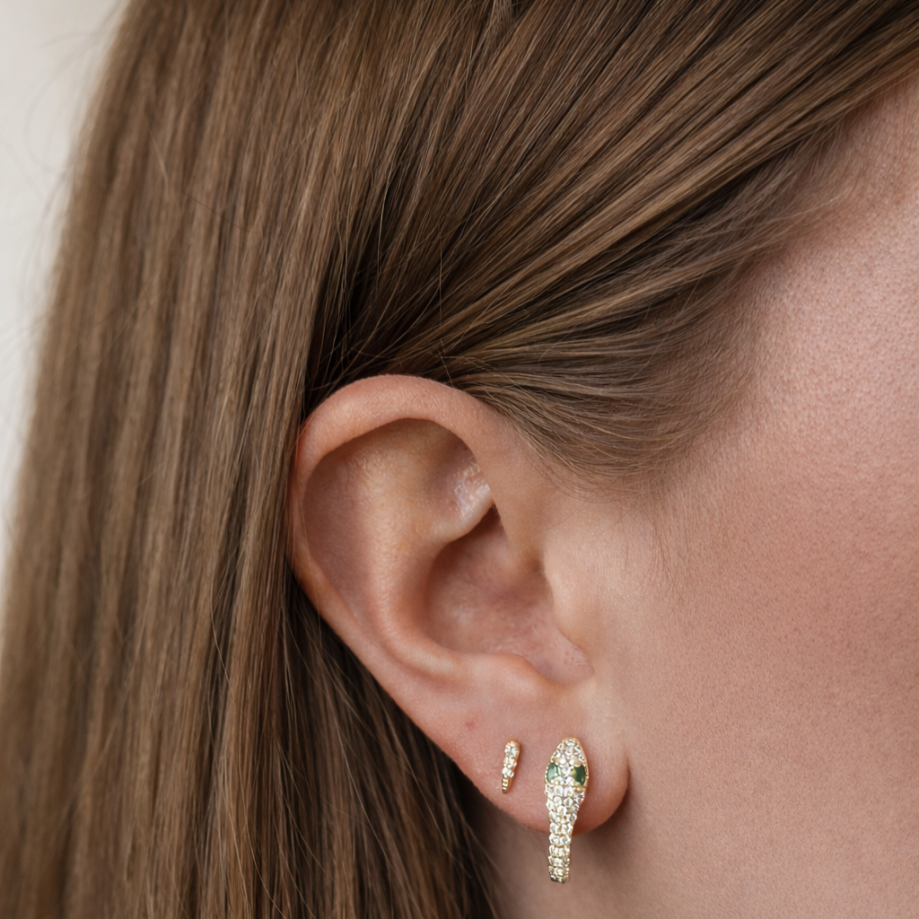 18k Gold Fill Snake Earrings