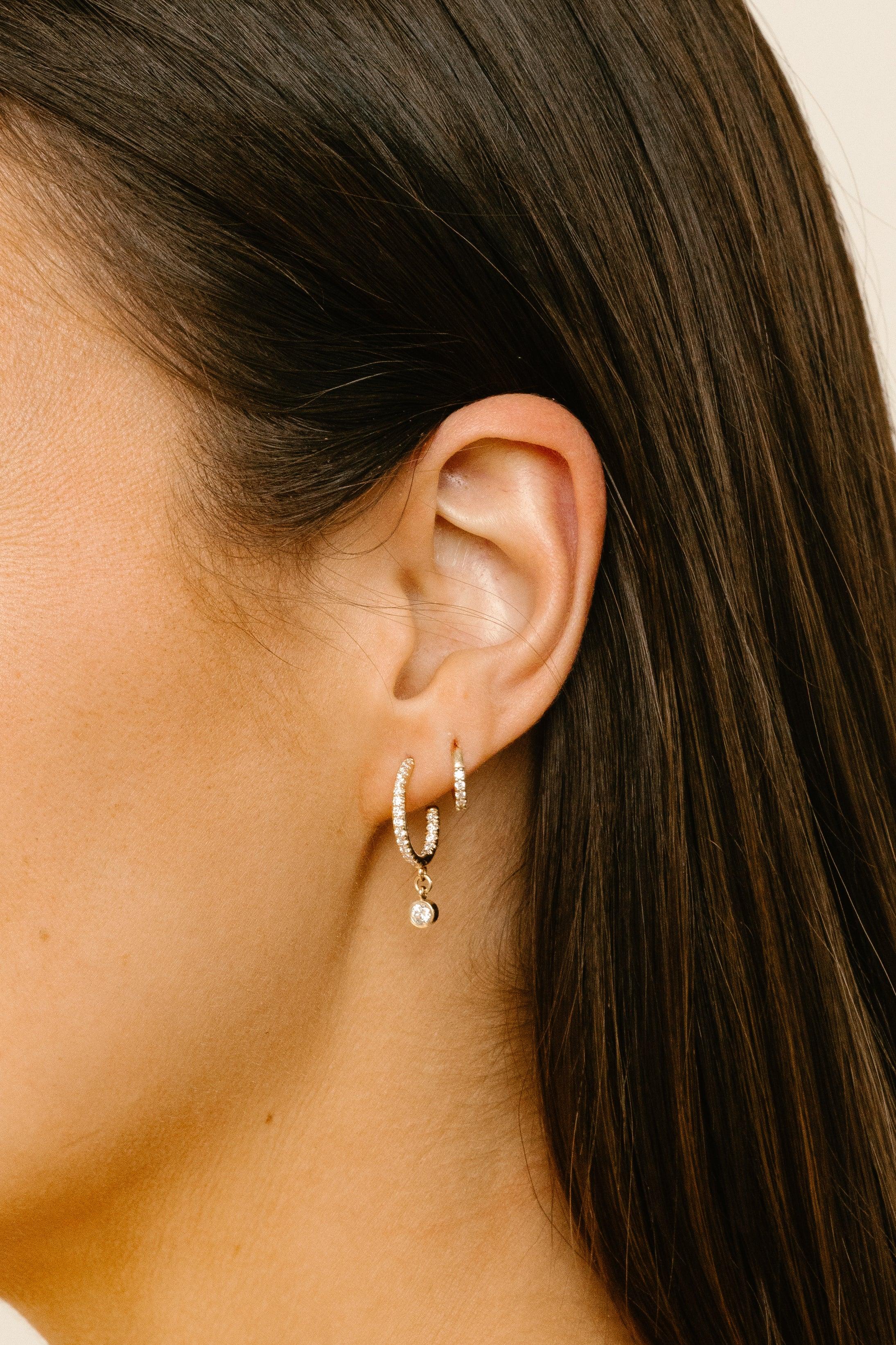 Diamond Drop Hoops - Nashelle