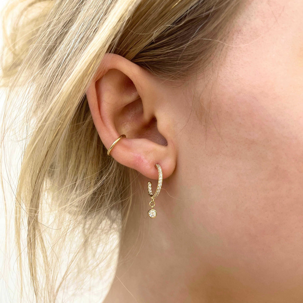 Diamond Drop Hoops - Nashelle