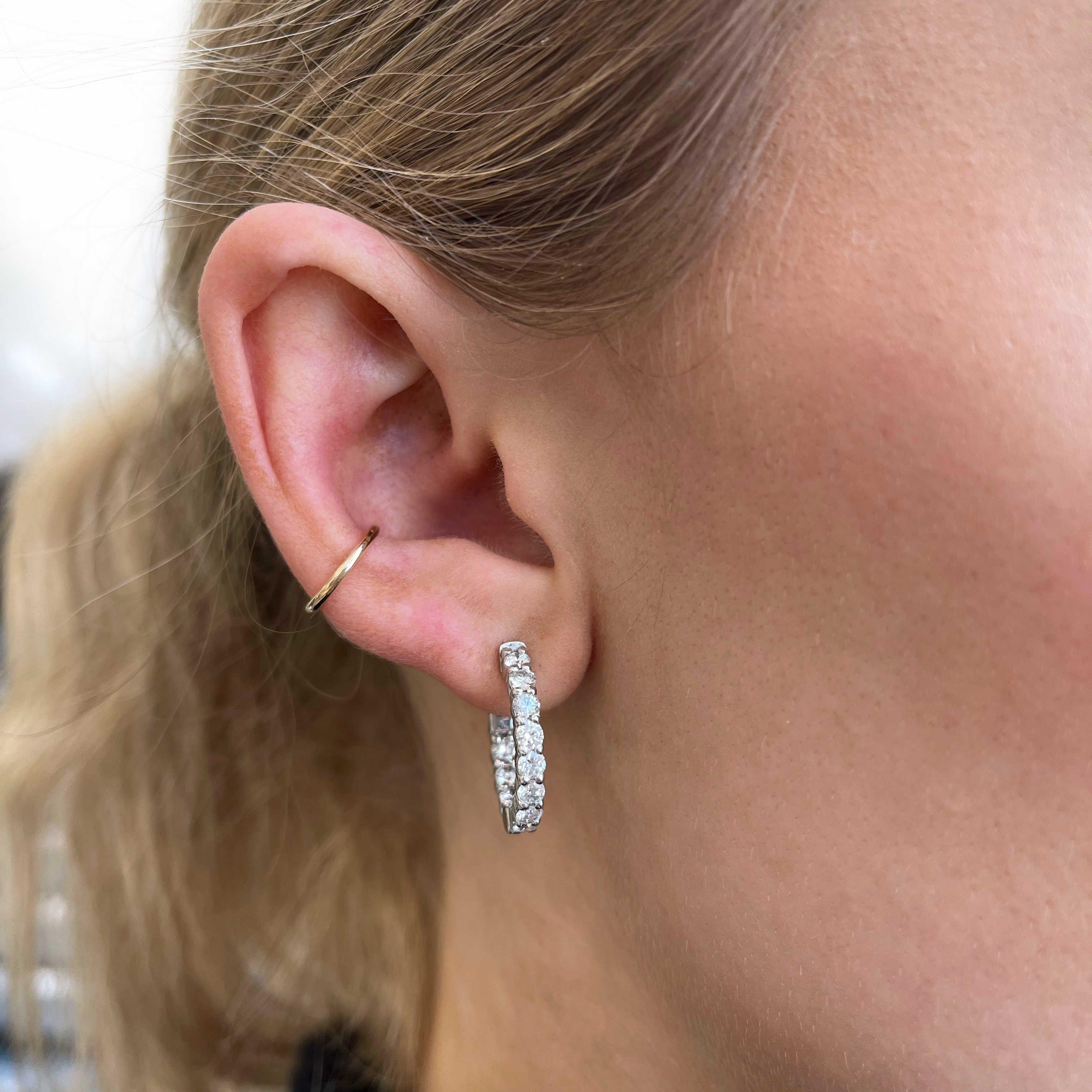 Diamond Hoop Earrings - Nashelle