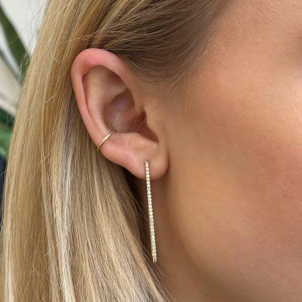 Diamond Paperclip Earrings - Nashelle