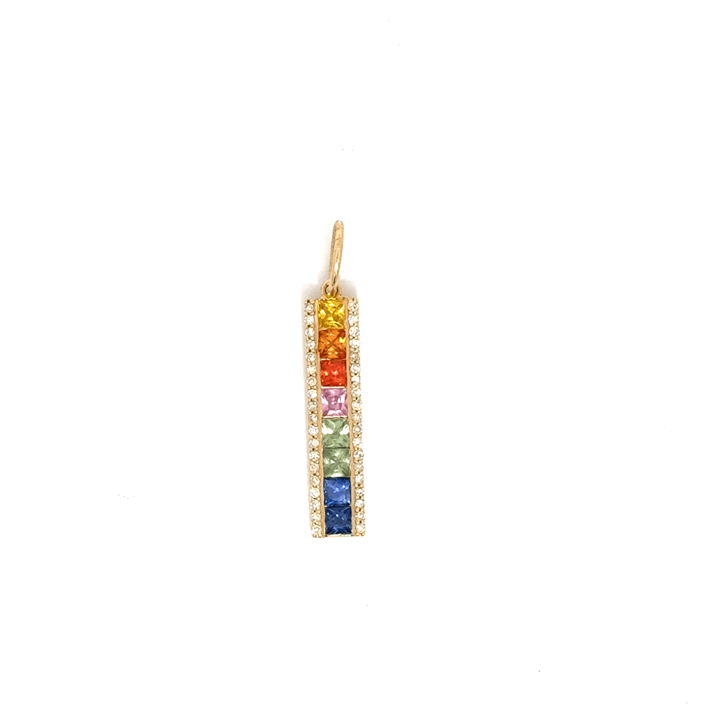 Rainbow Sapphire and Diamond Charm