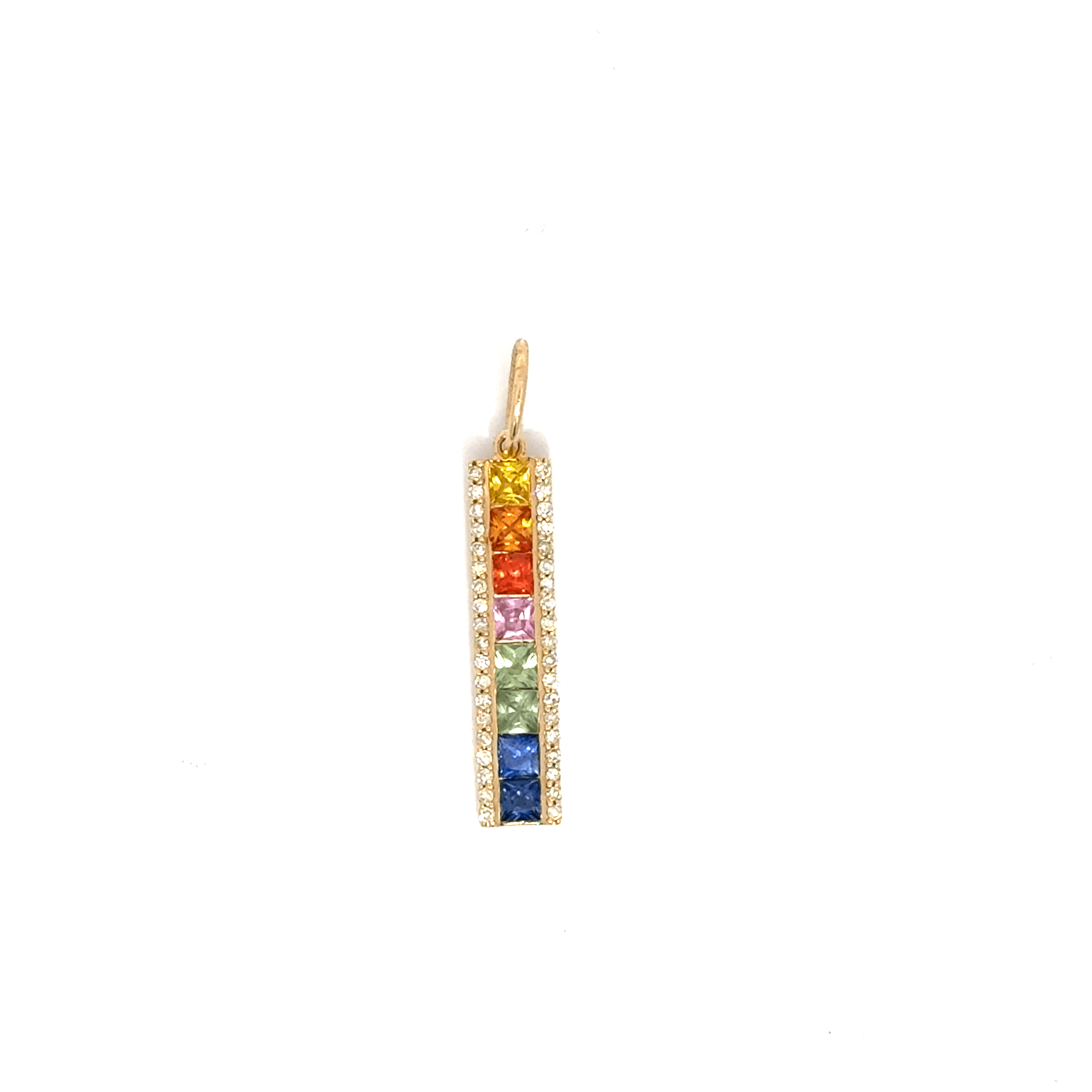 Rainbow Sapphire and Diamond Charm