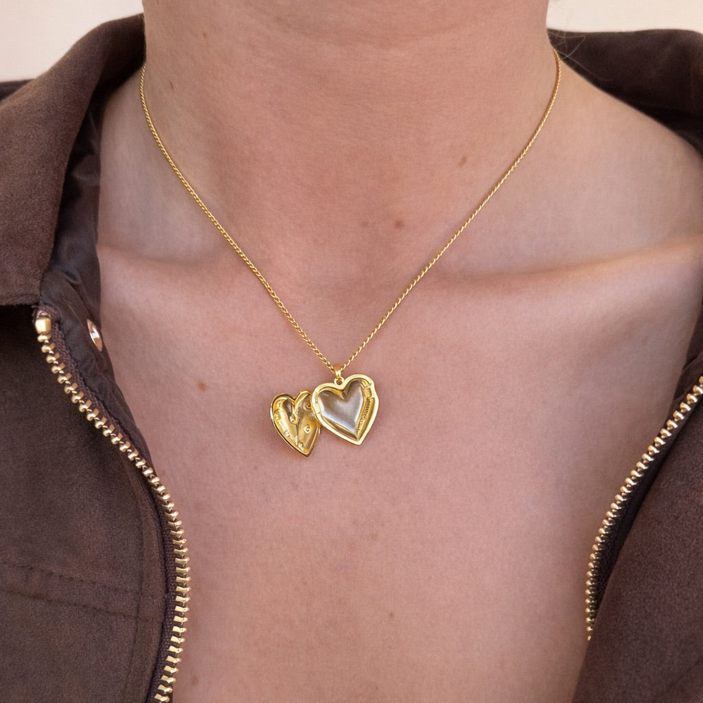 Cluster CZ Heart Locket Charm