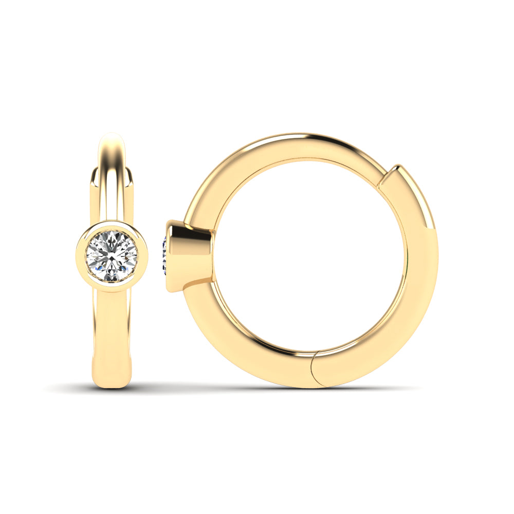 Bezel Solitaire Diamond Huggies