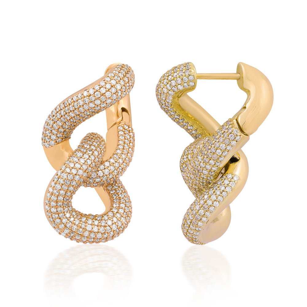 Diamond Pave Link Earrings