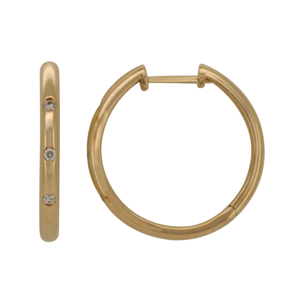Diamond Inlay Hoops