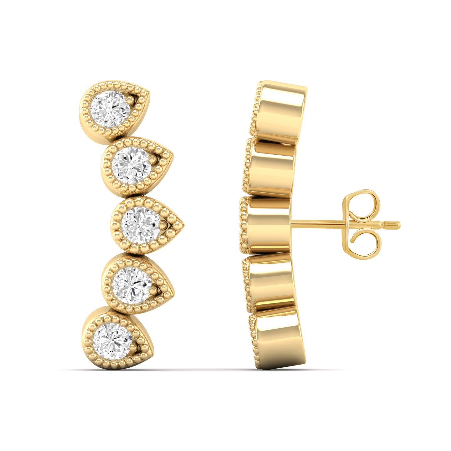 Diamond Arch Stud Earrings