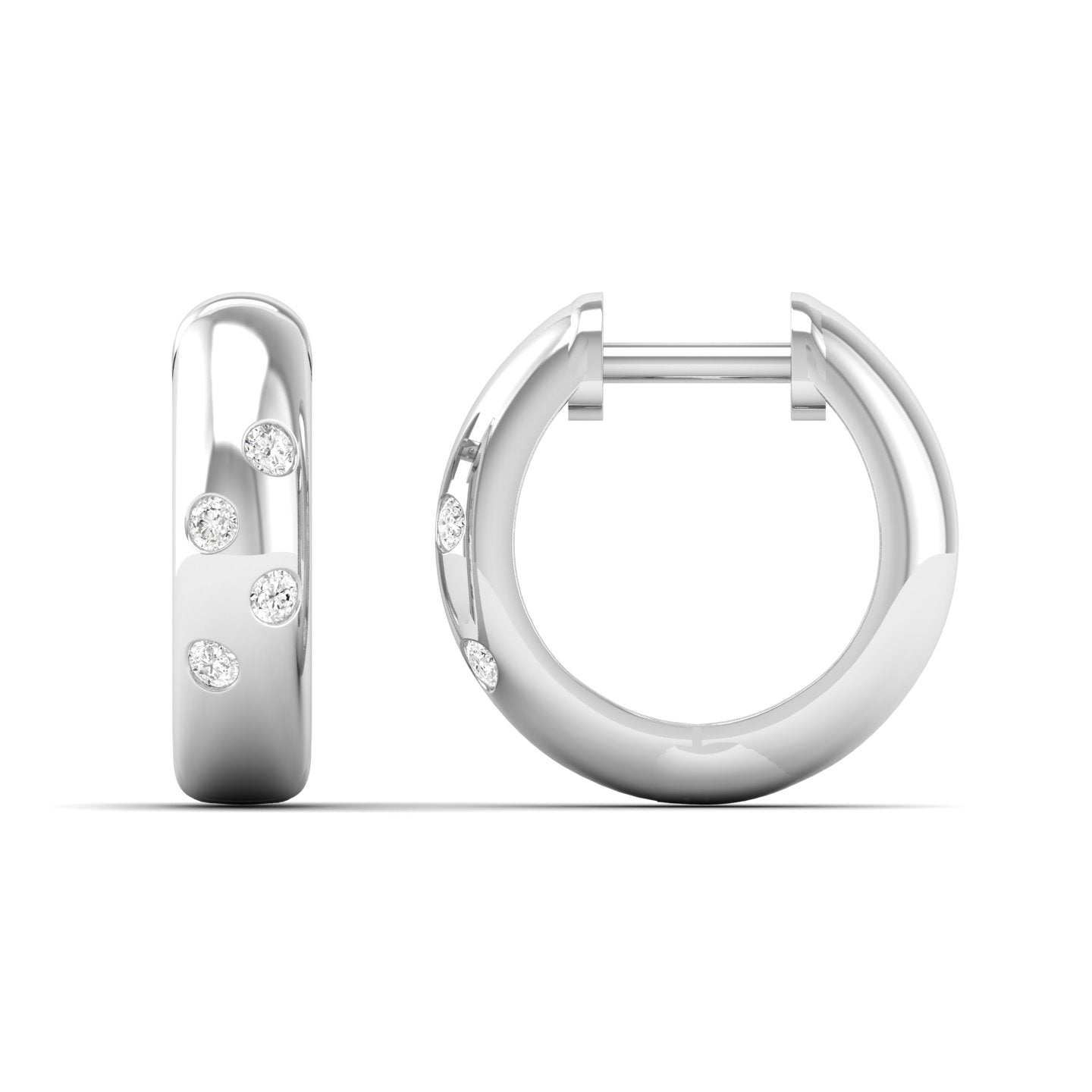 Diamond Dot Round Huggies 14kwg