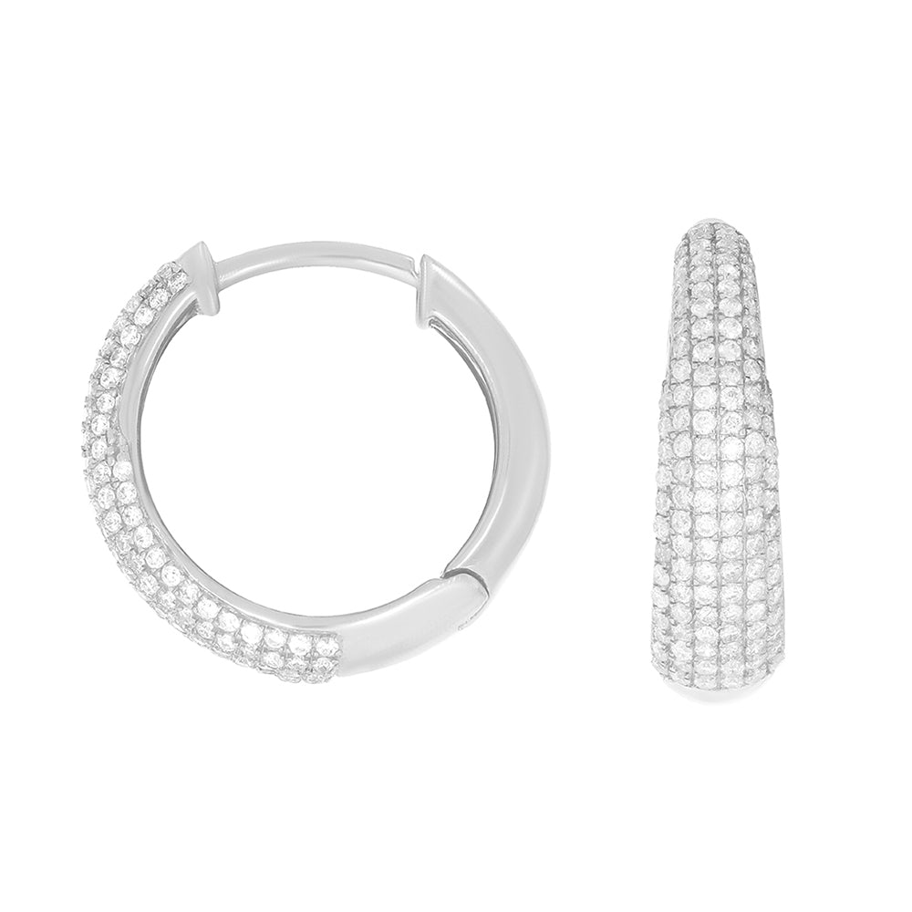 Pave Diamond Hoops