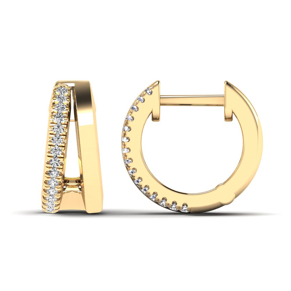 Zipper Diamond Studded Huggies