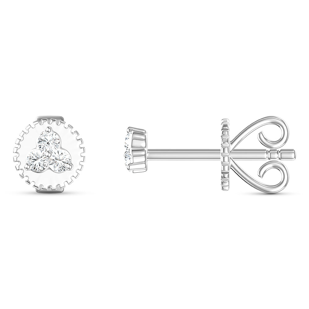 Diamond Cluster Stud Earrings