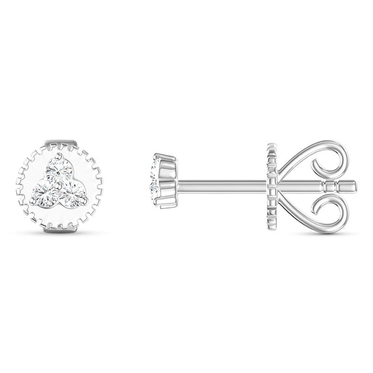 Diamond Cluster Stud Earrings