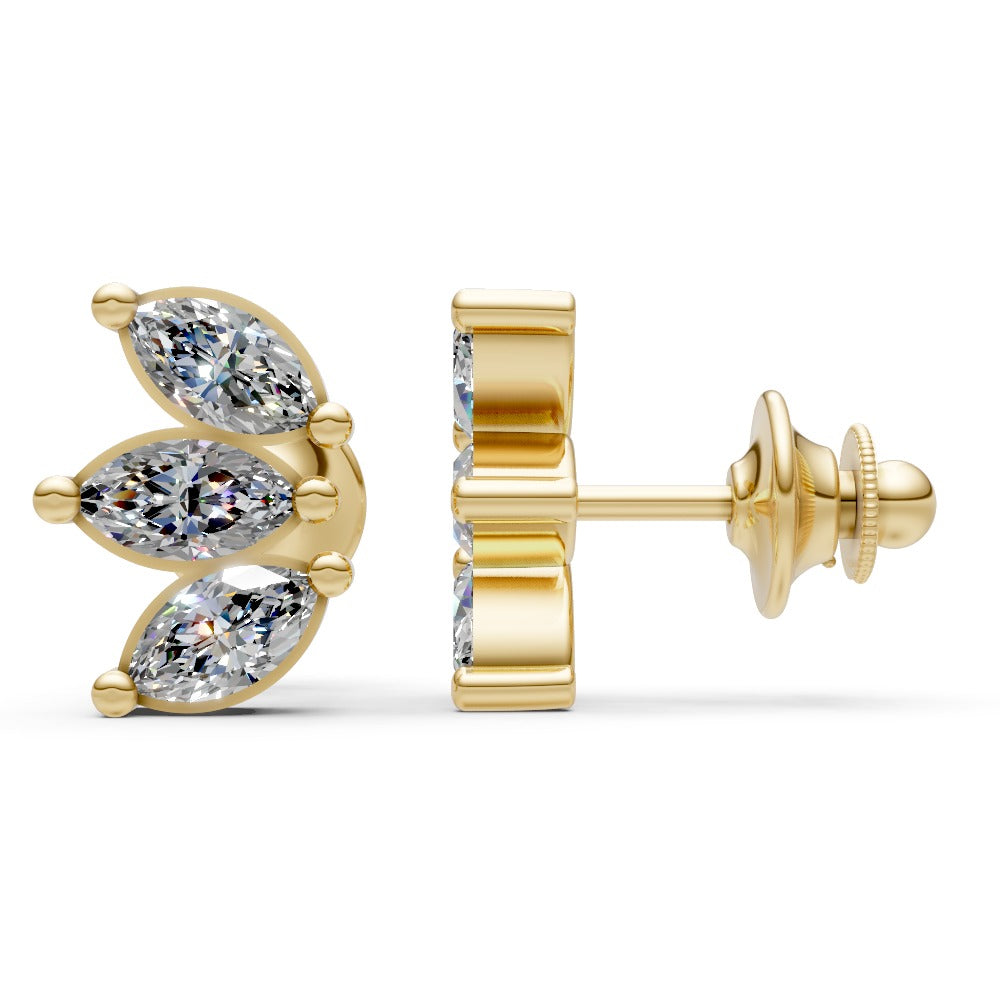 14K Gold Sapphire & Diamond Butterfly Stud Earrings