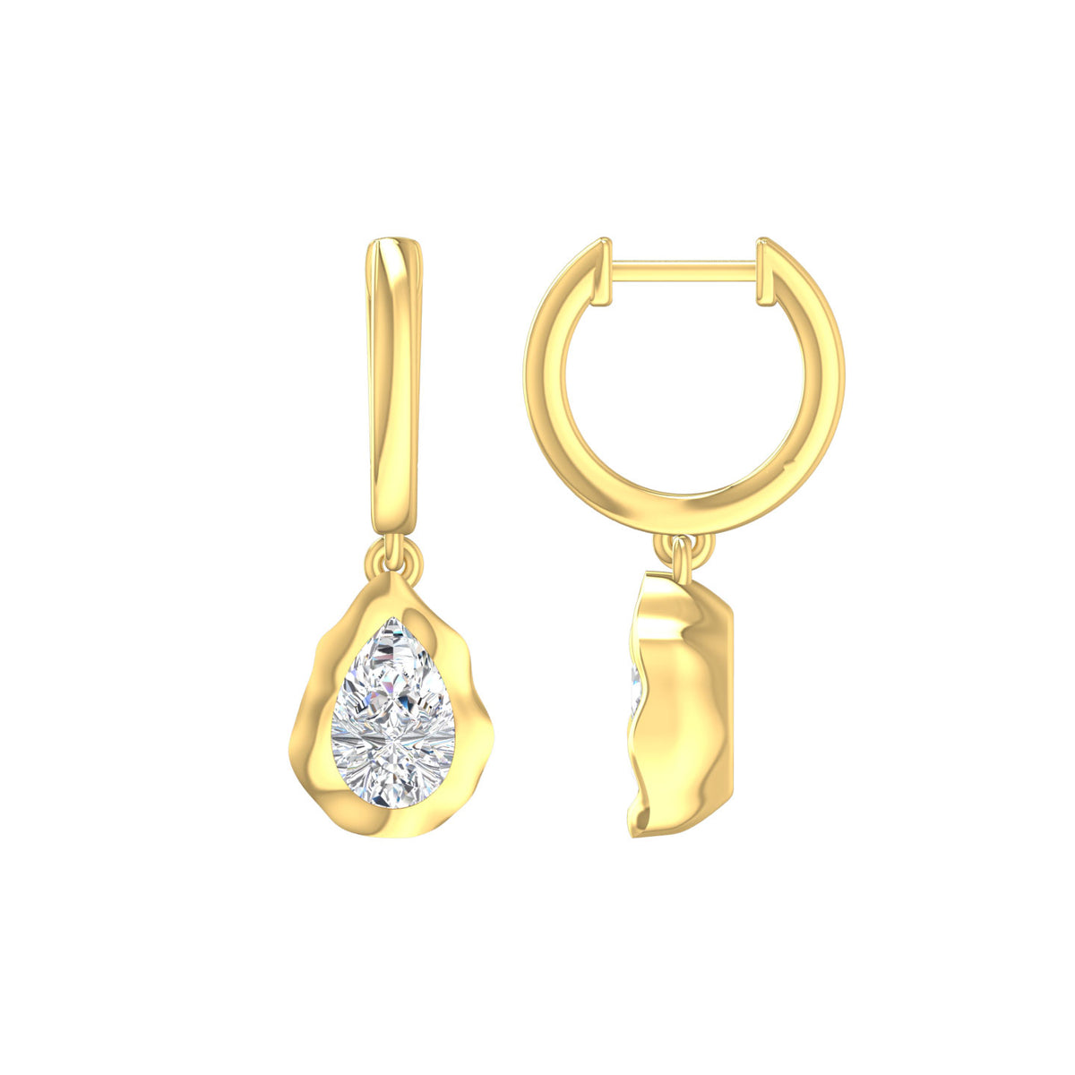 14K Gold Lab-Grown Diamond Solitaire Drop Earrings