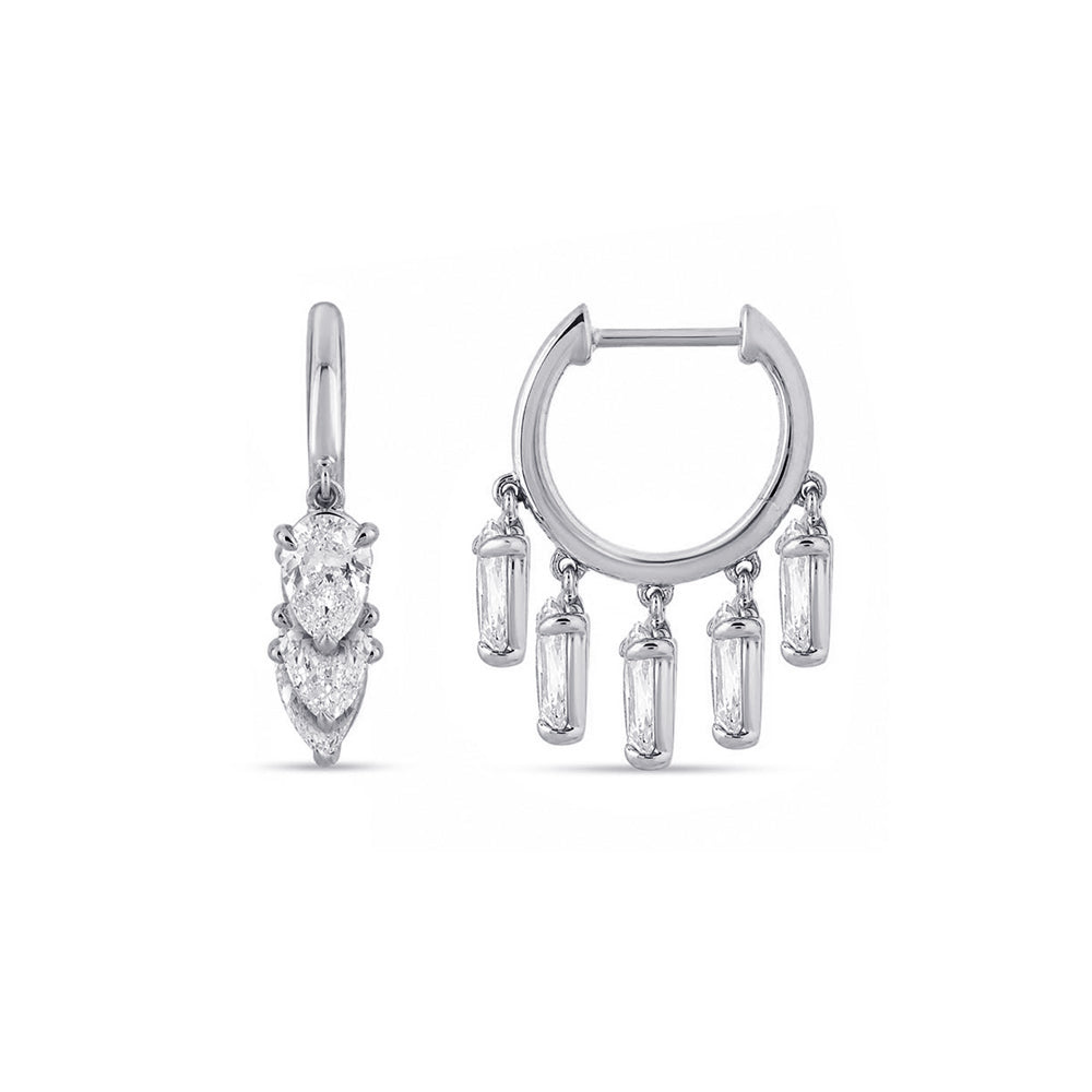 14K Gold Lab-Grown Diamond Cluster Drop Earrings