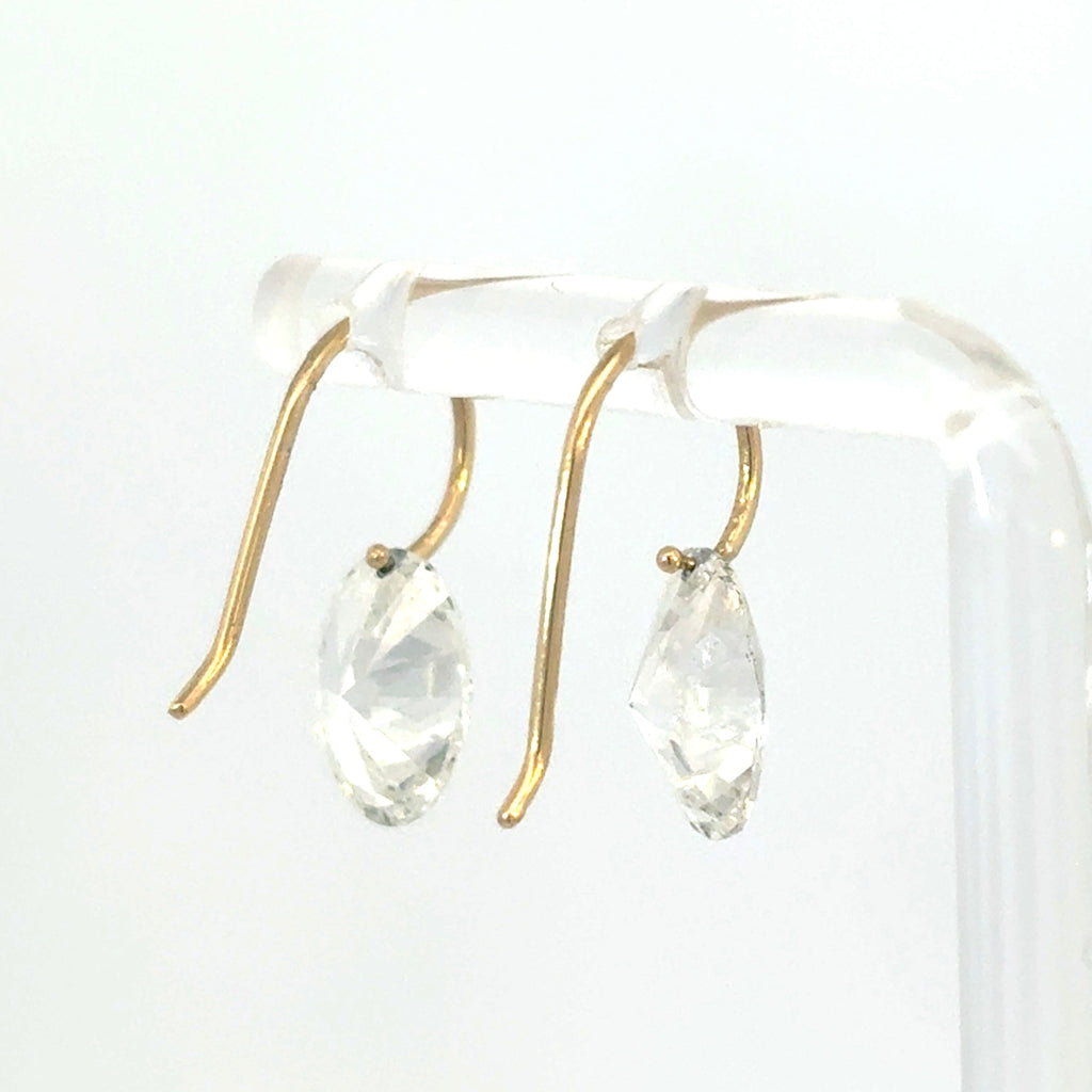Oval Diamond Drop Earrings