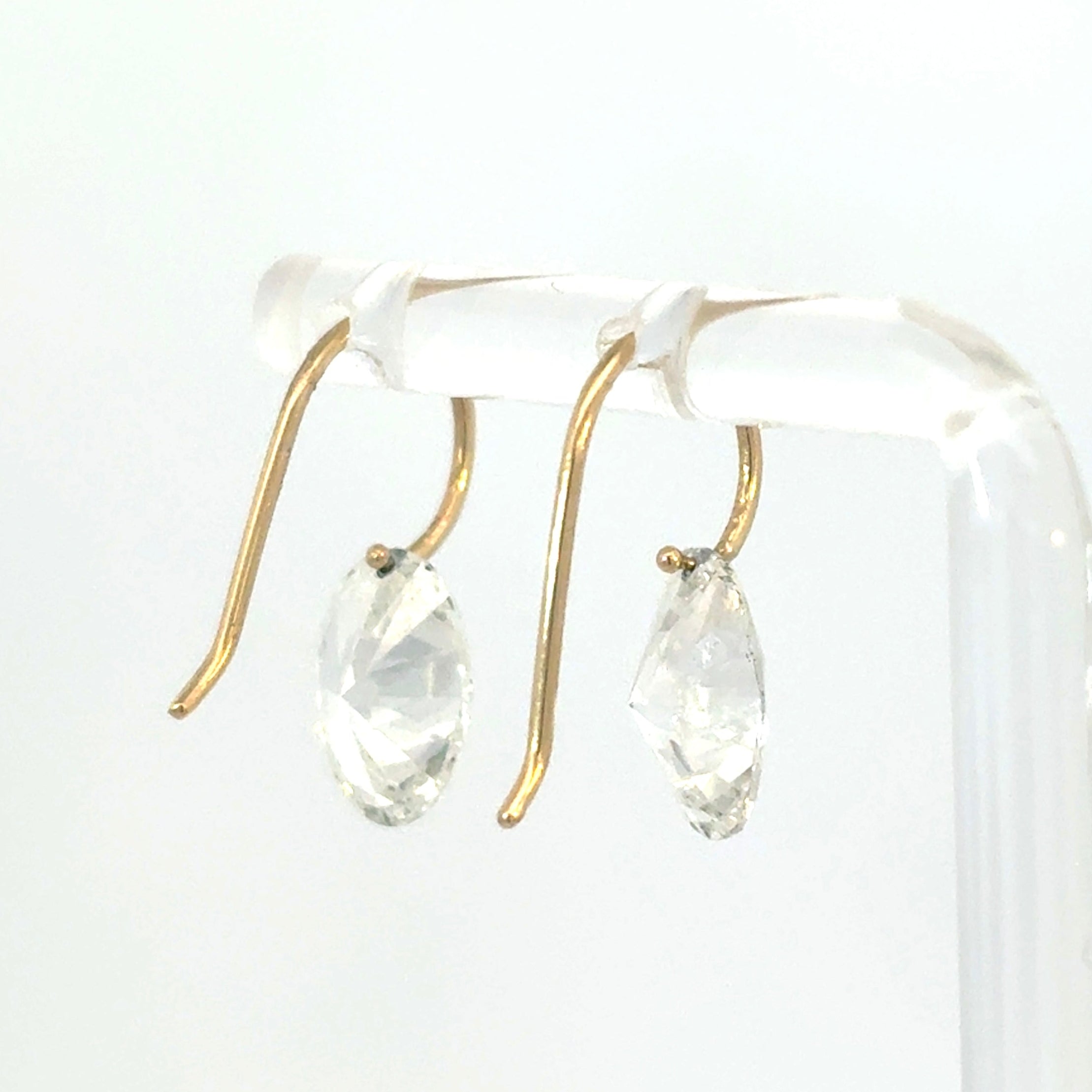 Oval Diamond Drop Earrings