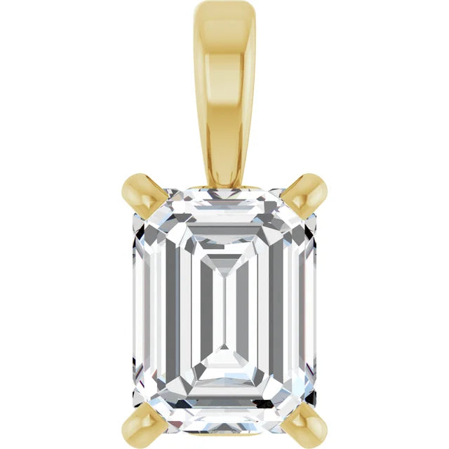 Emerald Cut Lab Grown Diamond Pendant