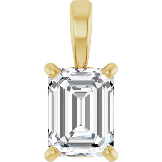Emerald Cut Lab Grown Diamond Pendant