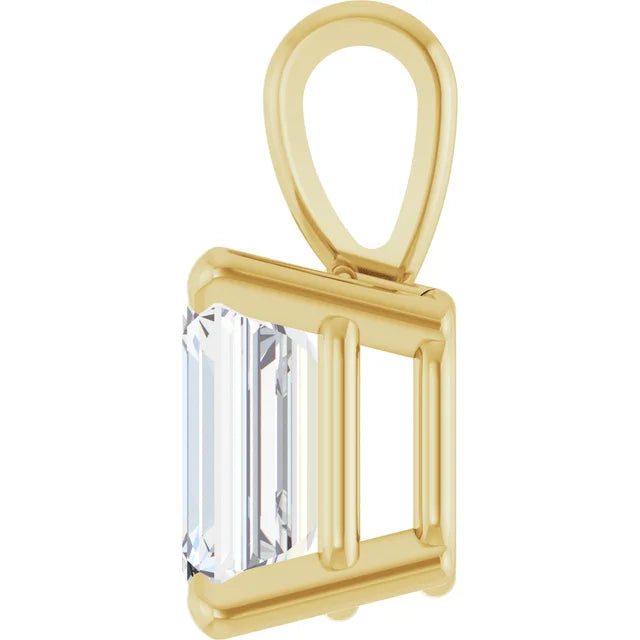 Emerald Cut Lab Grown Diamond Pendant