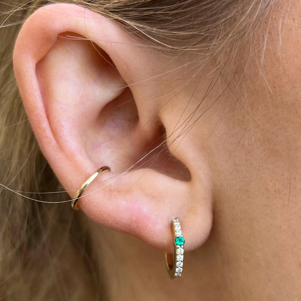 Emerald & Diamond Huggies - Nashelle