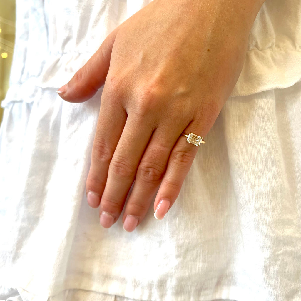 Emerald Cut Four Prong Ring