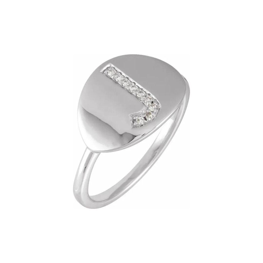 Diamond Initial Ring - Nashelle