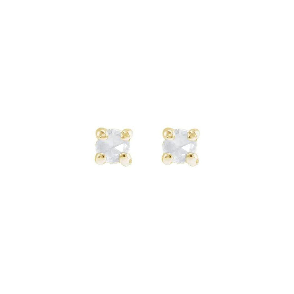 Four Prong Diamond Flat Back Studs - Nashelle