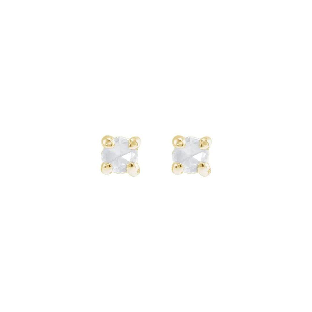 Four Prong Diamond Flat Back Studs - Nashelle