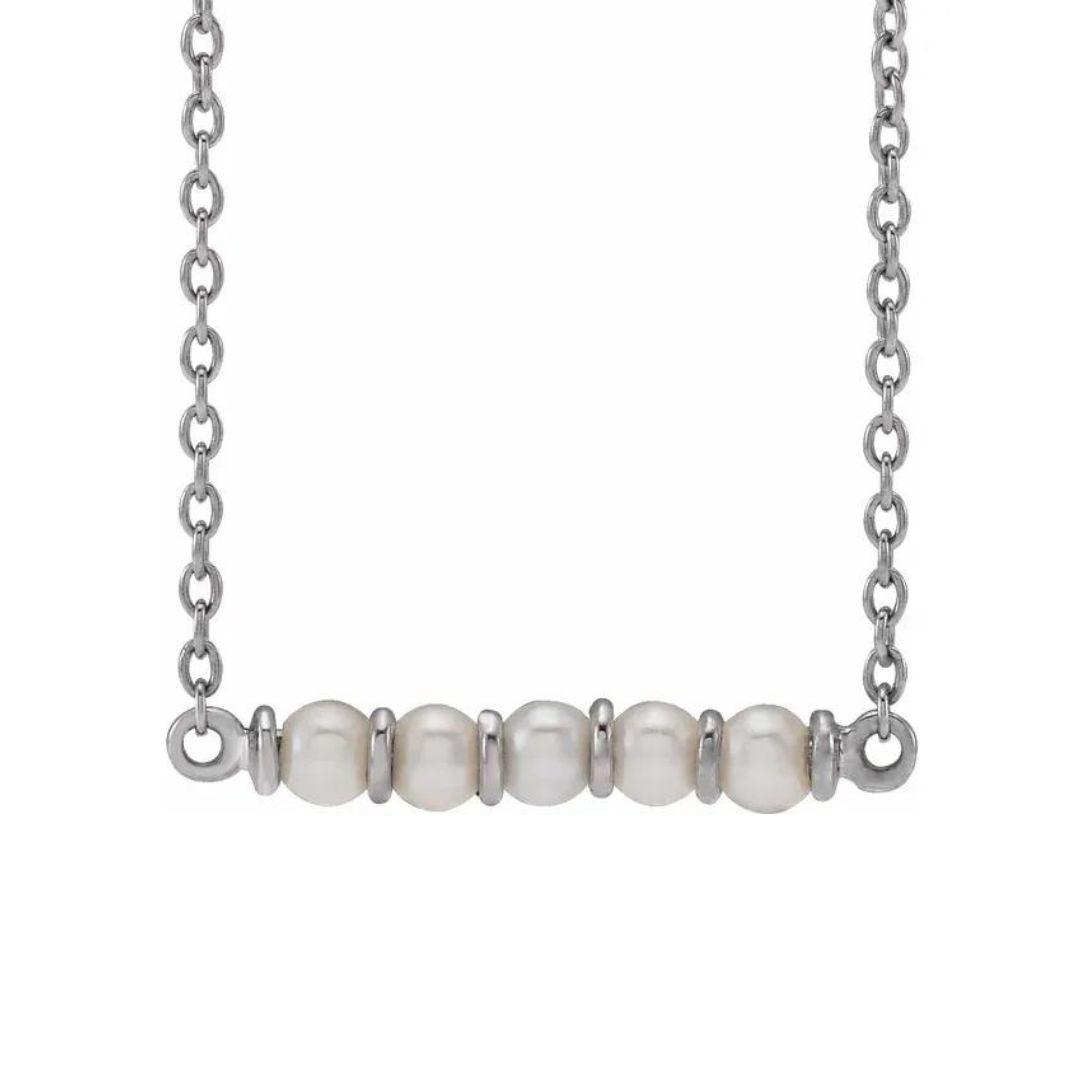 Freshwater Pearl Bar Necklace - Nashelle