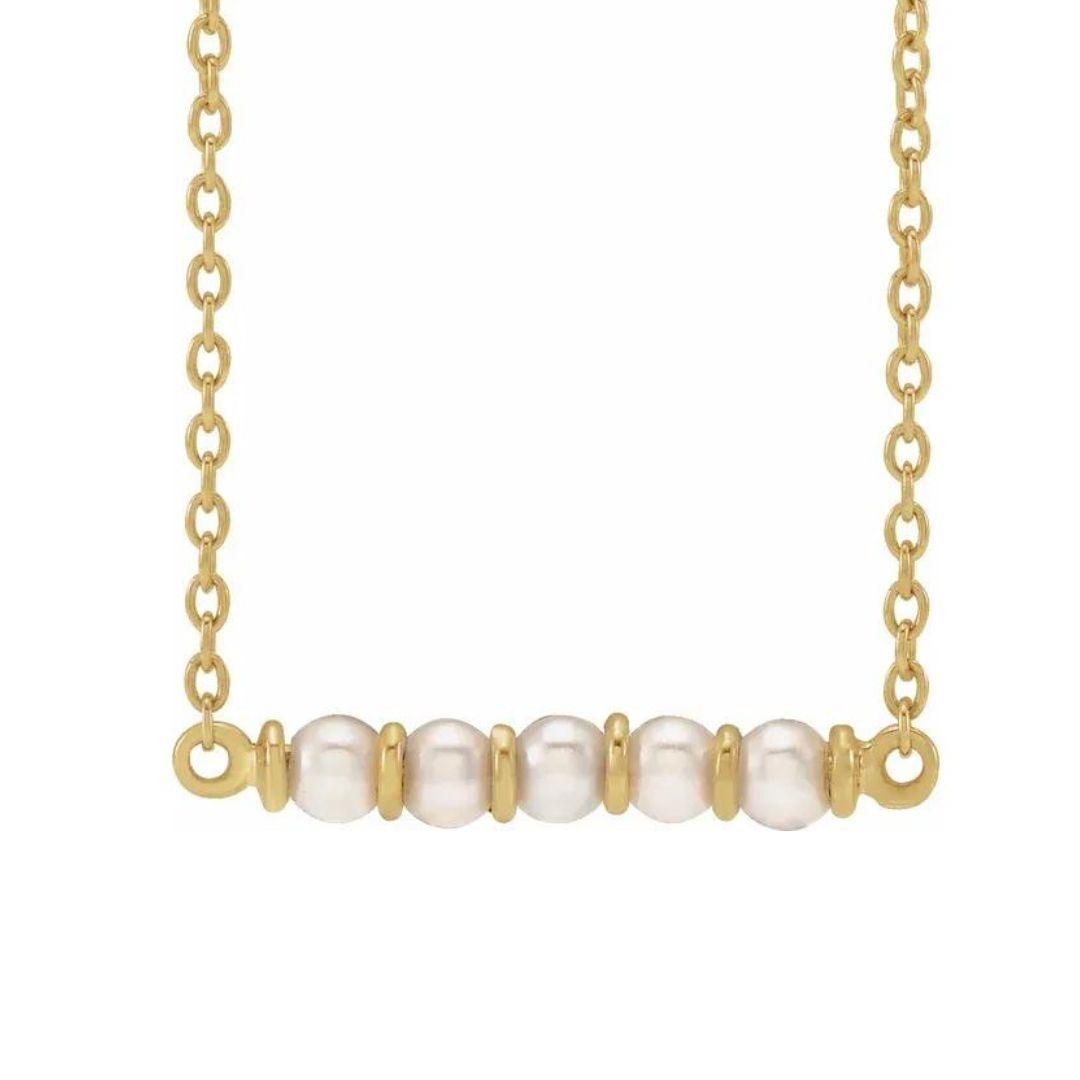 Freshwater Pearl Bar Necklace - Nashelle