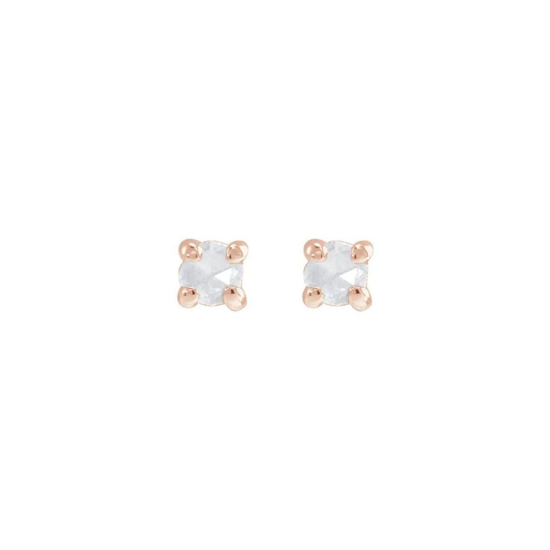 Four Prong Diamond Flat Back Studs - Nashelle