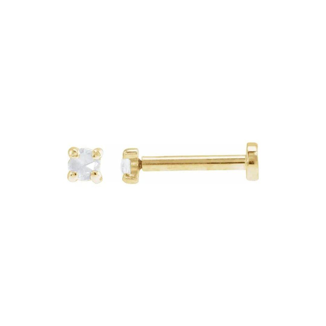 Four Prong Diamond Flat Back Studs - Nashelle