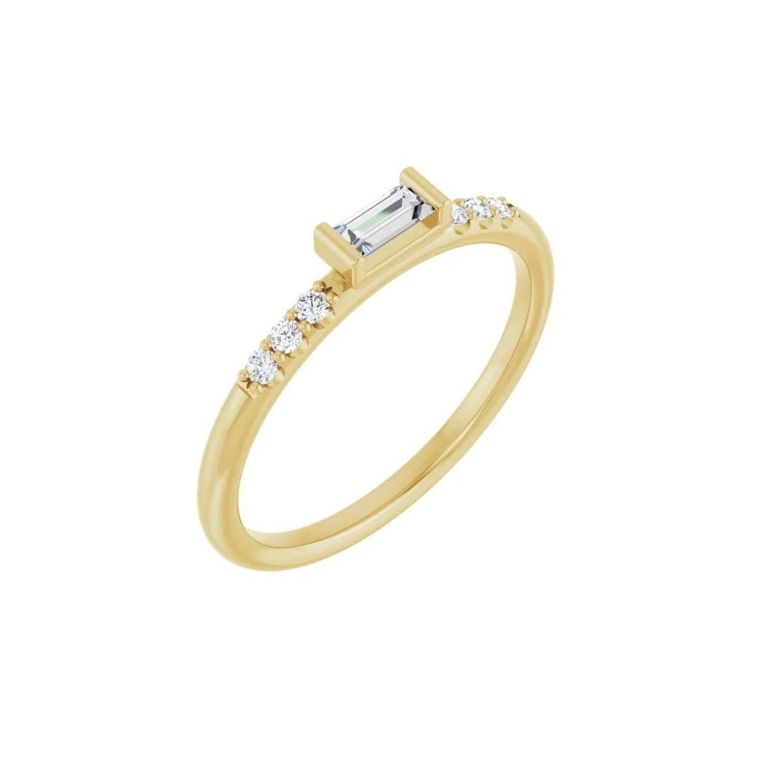 Diamond Baguette Stacking Ring - Nashelle