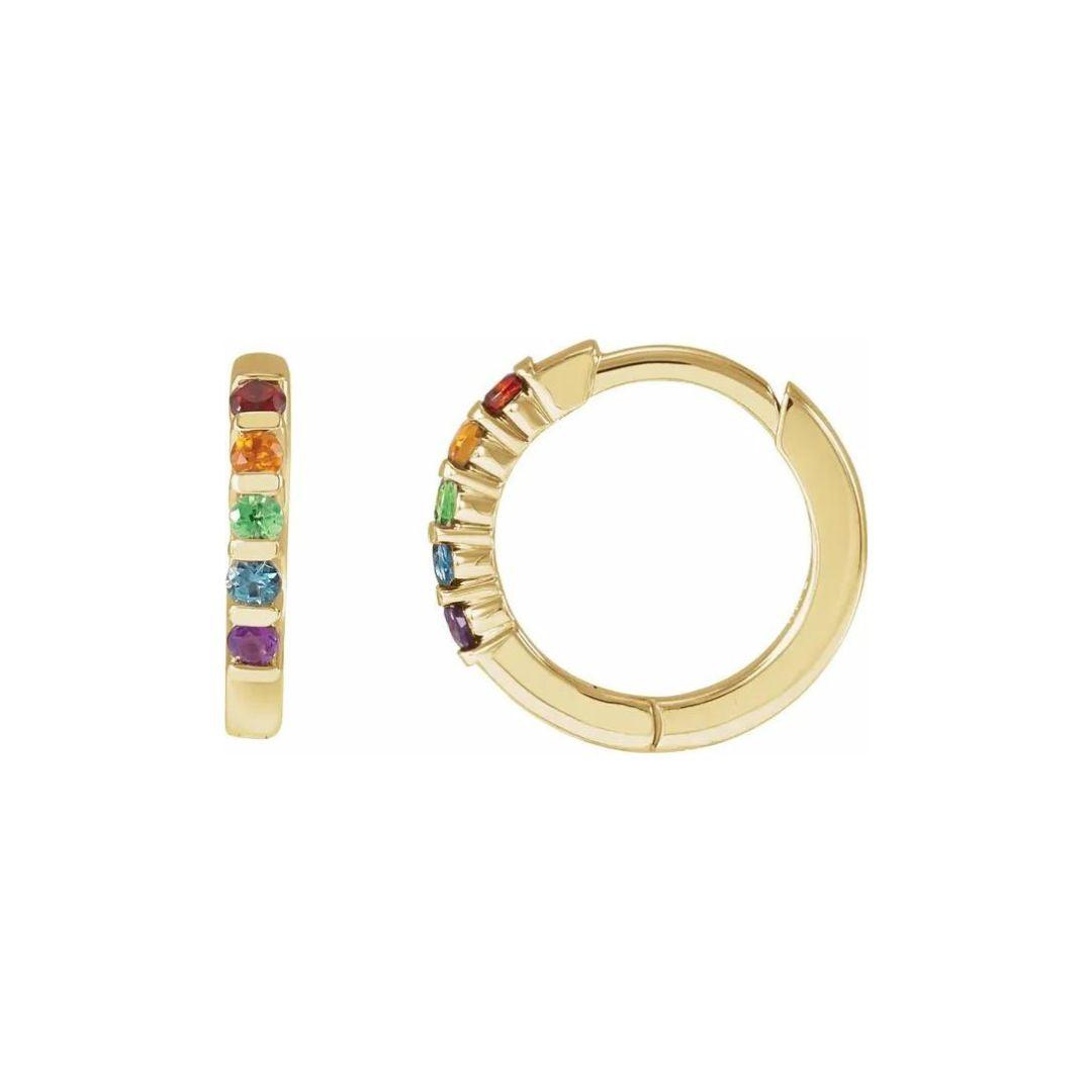 Multi-Gemstone Rainbow Huggies - Nashelle