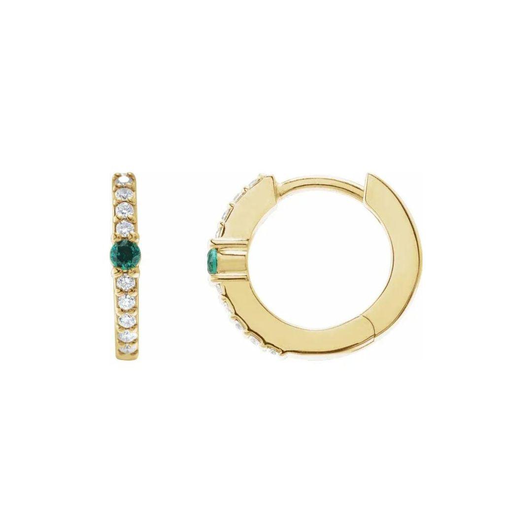 Emerald & Diamond Huggies - Nashelle