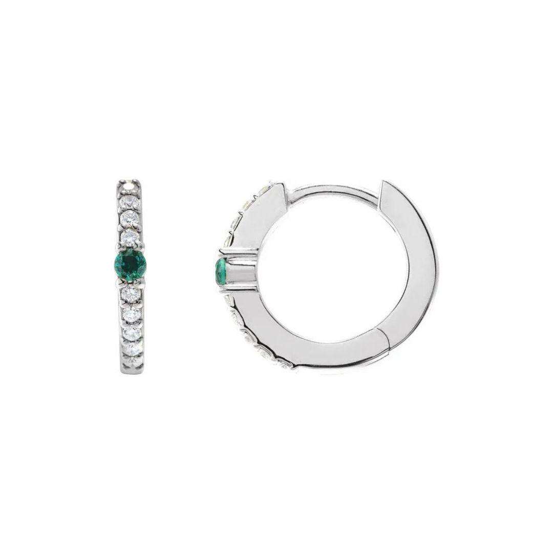 Emerald & Diamond Huggies - Nashelle