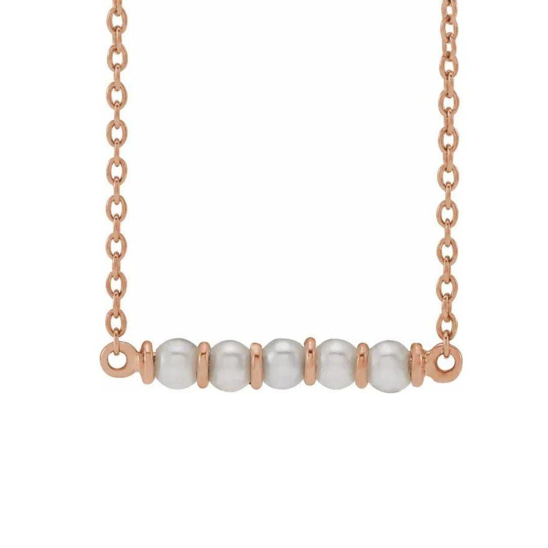 Freshwater Pearl Bar Necklace - Nashelle