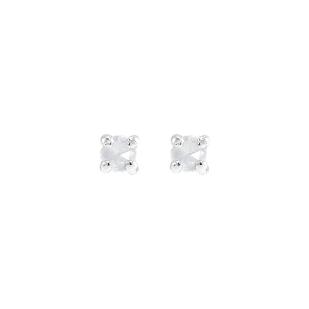Four Prong Diamond Flat Back Studs - Nashelle