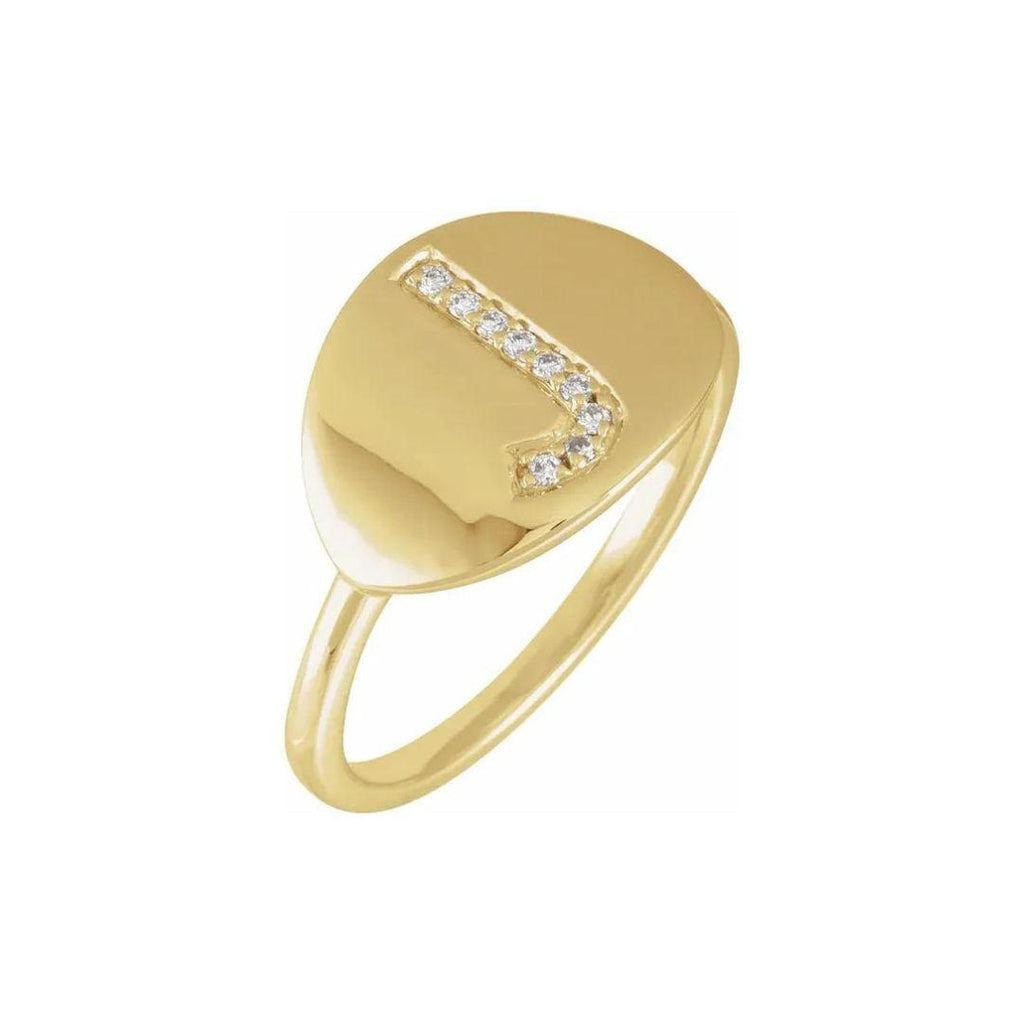 Diamond Initial Ring - Nashelle