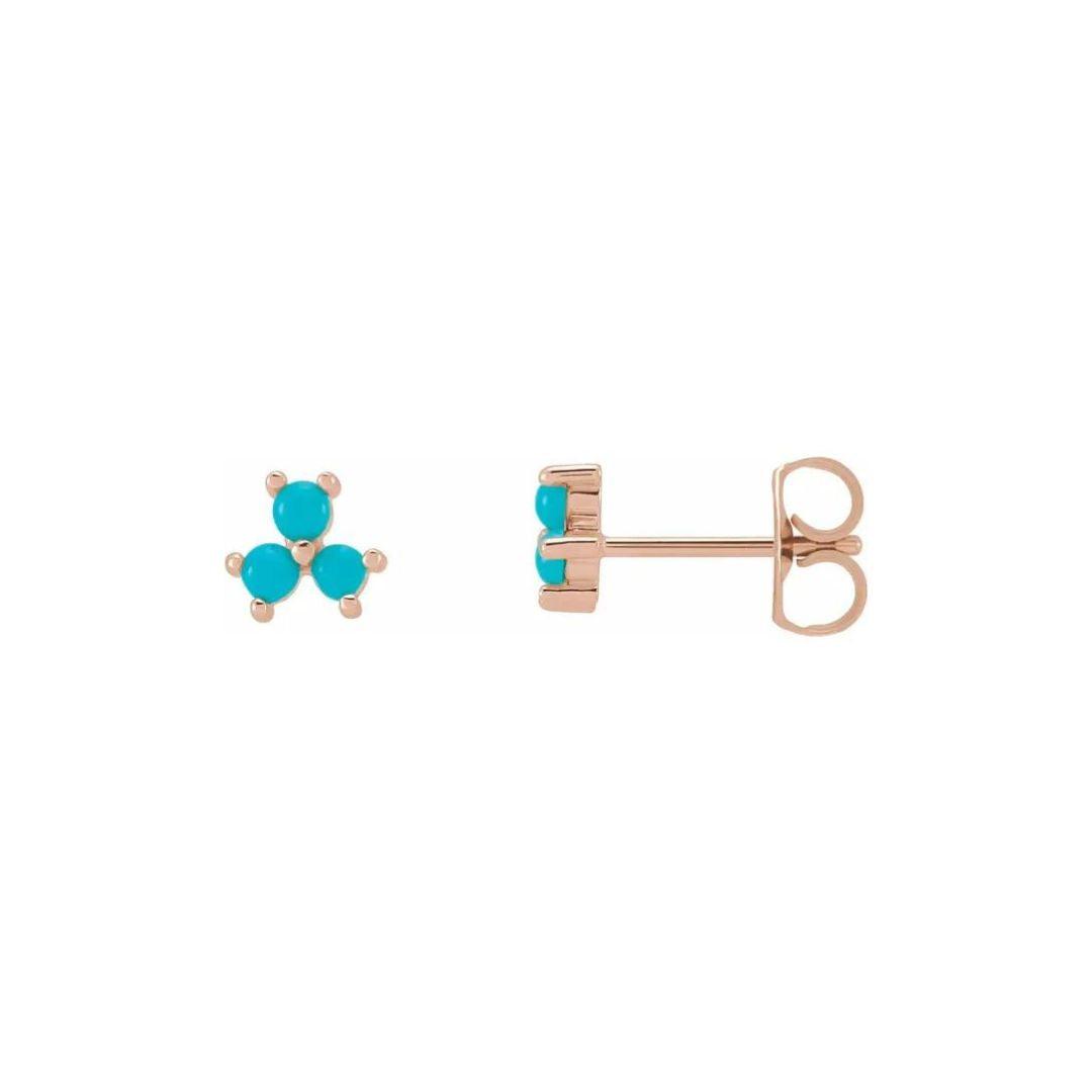 Turquoise Three-Stone Studs - Nashelle