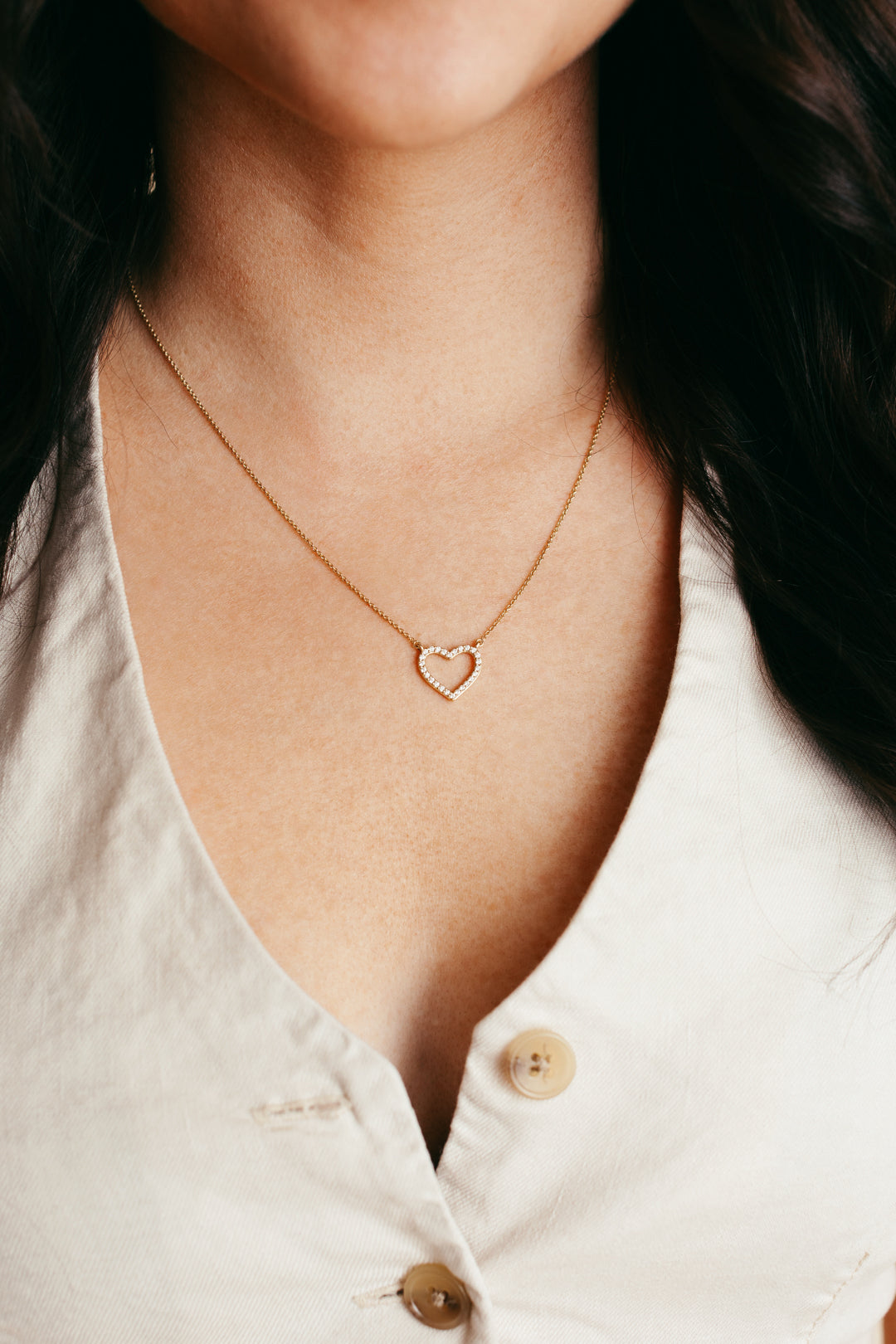 Diamond Open Heart Necklace